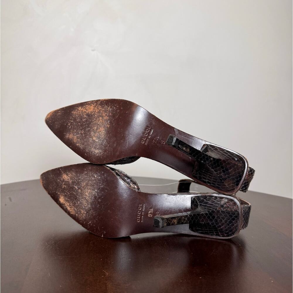Gucci by Tom Ford Vintage Python Ankle Strap Heels - Size 7.5 - Picture 5 of 8